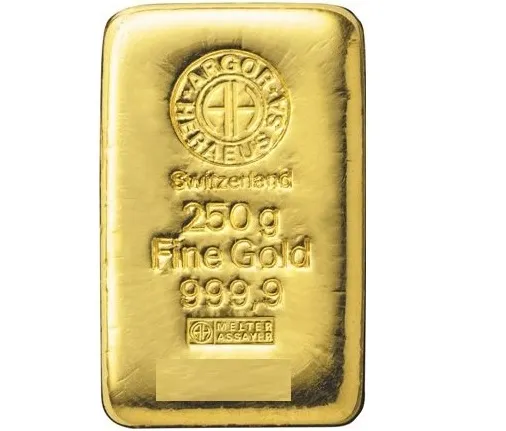 Zlatý slitek 250 gramů, ryzost 999/1000
